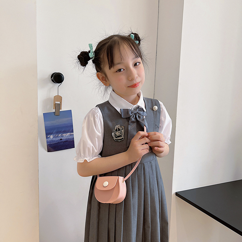 Fashion Kids Children PU Leather Shoulder Bag Lovely Baby Girls Mini Chain Coin Purse Cute Princess Crossbody Bags Small Wallet