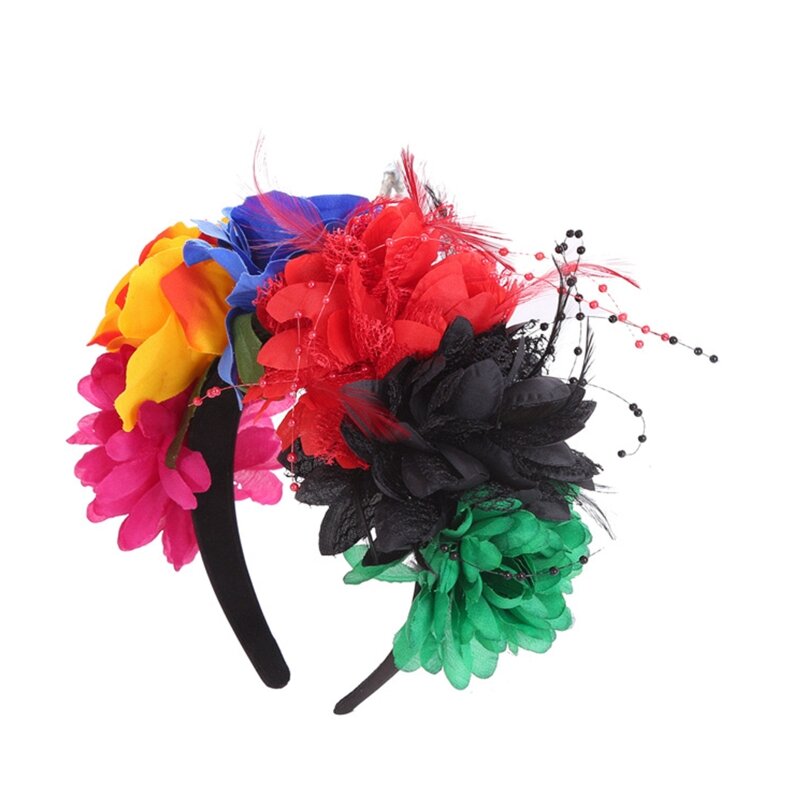 Acessórios faixa cabelo delicados formato floral para meninas enfeites Halloween femininos