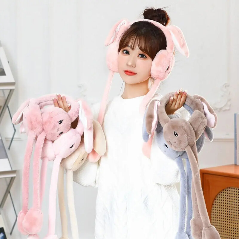 1Pcs Ladies Plush Autumn And Winter Warm Earmuffs Lovely Air Bag Rabbit Ears Cold soft Comfortable Earmuffs Daily Wear