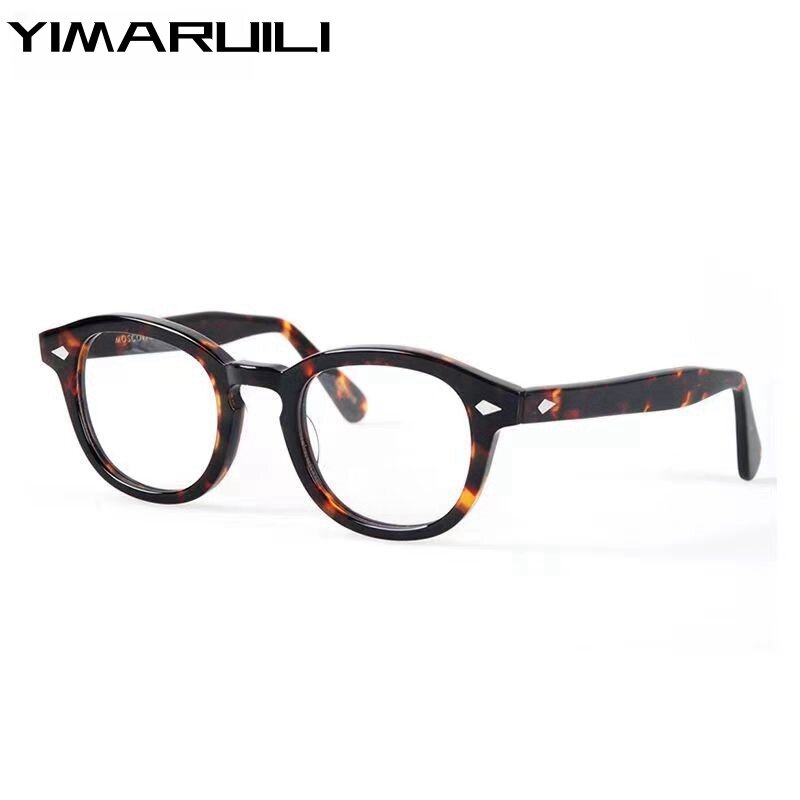 Yimaruili ultraleichte Mode High-End-Marke Acetat Brillen Frauen Retro runde optische Brille Rahmen Männer y1915