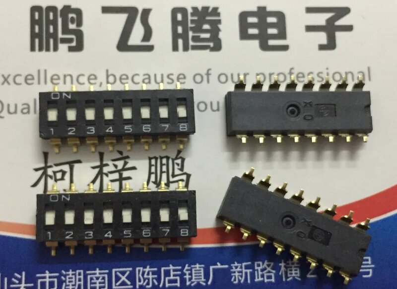 Interruptor de código de marcación japonés importado de 1 piezas, interruptor de codificación SMD de 8 bits, interruptor de marcación plana, A6S-8101-H
