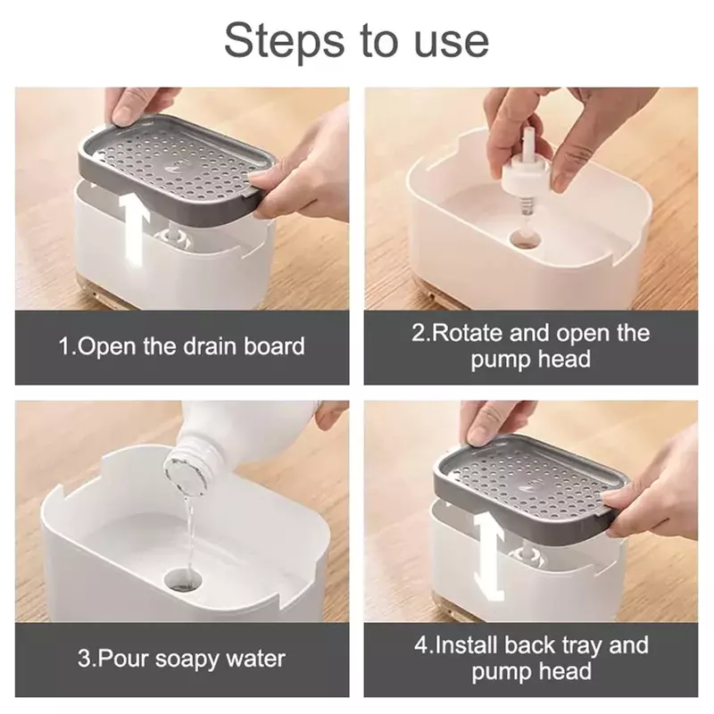Дозатор для жидкого мыла с губчатым держателем, кухонный автоматический пенораспылитель для жидкого мыла