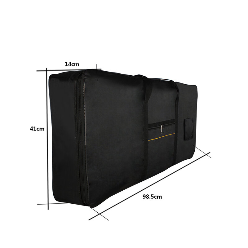 Tas portabel hitam tahan air paket elektronik 61 kunci tas jinjing Oxford tempat penyimpanan casing Keyboard Aksesori instrumen