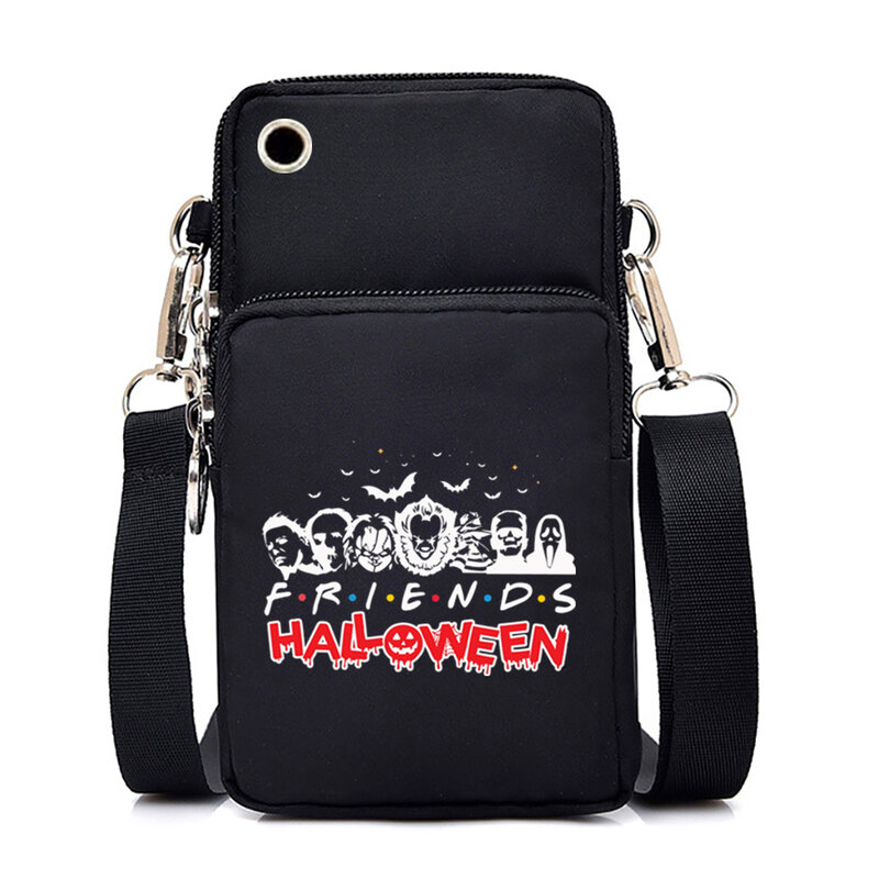 Mini bolsa de teléfono móvil con estampado de Horror para mujer, bolsos cruzados Harajuku, casa de club en el parque, Halloween, programa de televisión, amigo, Purs