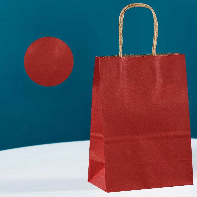 Classic Kraft Paper Gift Candy Bag Colored Hand-Held Paper Bags Wedding Party Decoration Colorful Shopping Food Bread Handbag