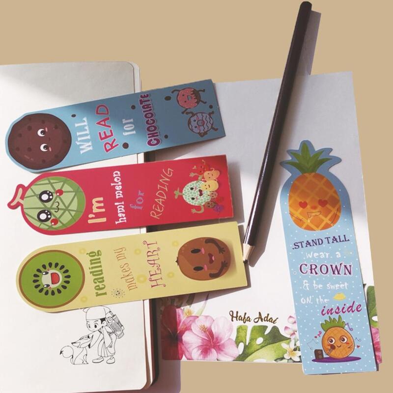 Bookmark 30/36 buah untuk anak-anak, bookmark beraroma wangi aneka buah makanan tema membaca mendorong dengan aroma