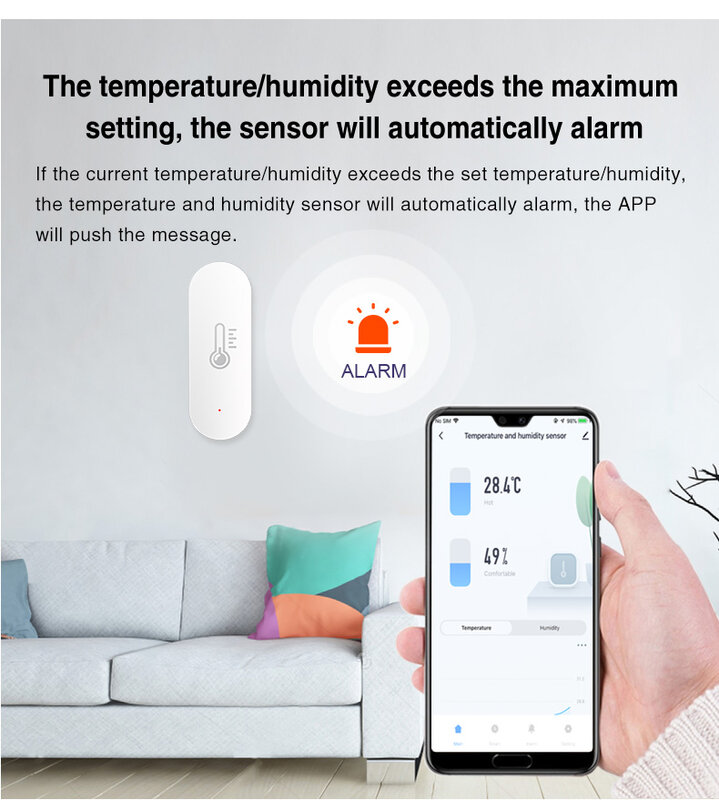 CORUI Tuya Wifi Smart Temperatur Und Feuchtigkeit Sensor Wand-montiert Intelligente Verknüpfung Teilen Geräte Alexa Google Hause