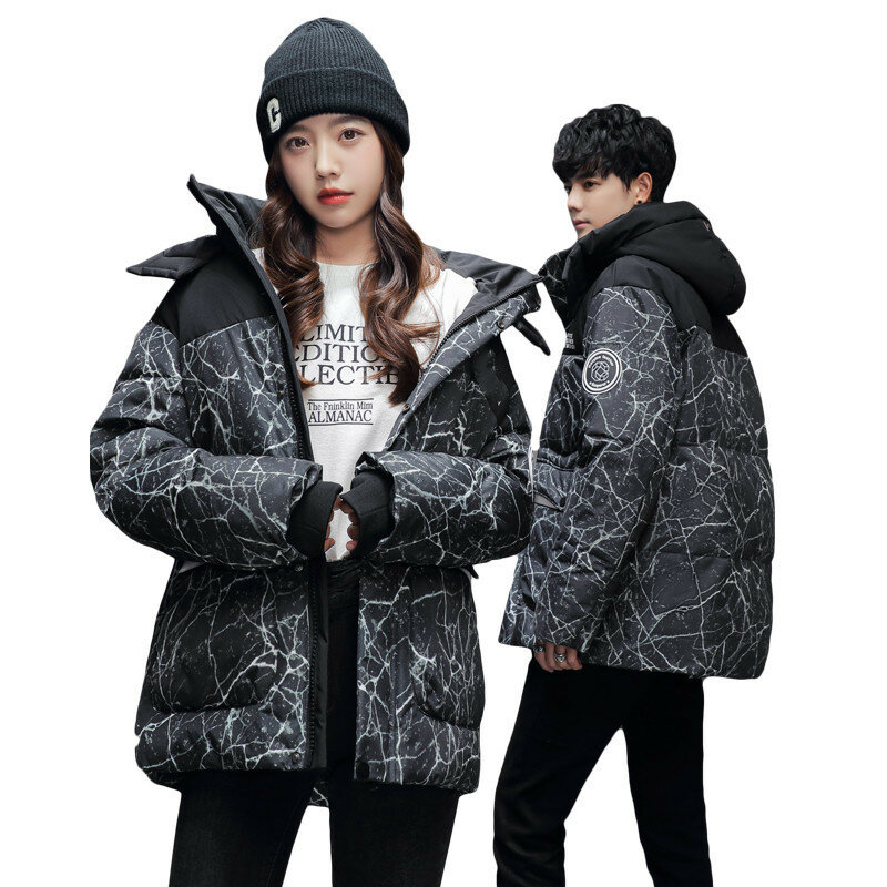 Зимняя популярная пуховая куртка для мужчин и женщин, теплая и плотная короткая куртка со съемным капюшоном для прямой трансляции, 2022