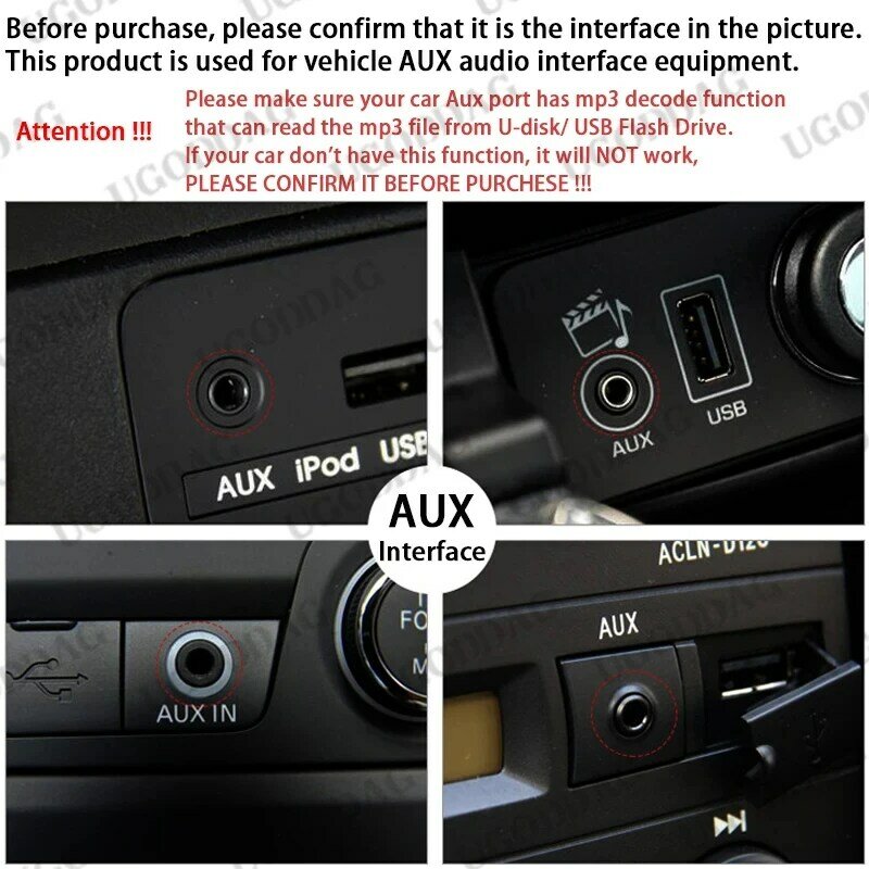 AUX Audio Jack Plug para USB Cabo Conversor Feminino, MP3 Player, Acessórios de carro, 3,5mm Masculino, AUX