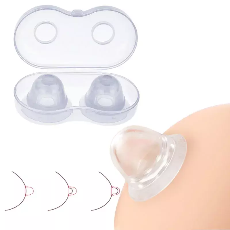 2Pcs ซิลิโคนหัวนมแก้ไข Niplette Nipple Shield Sucker Corrector แบน Corrector แบนซิลิโคนหัวนม Breast Correction