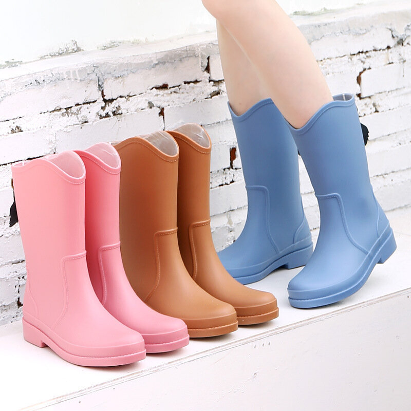 High Rain Boots Women Fashion Waterproof Insulated Rubber Shoes Woman Garden Working Galoshes Thigh High Boots Zapatos Mujer