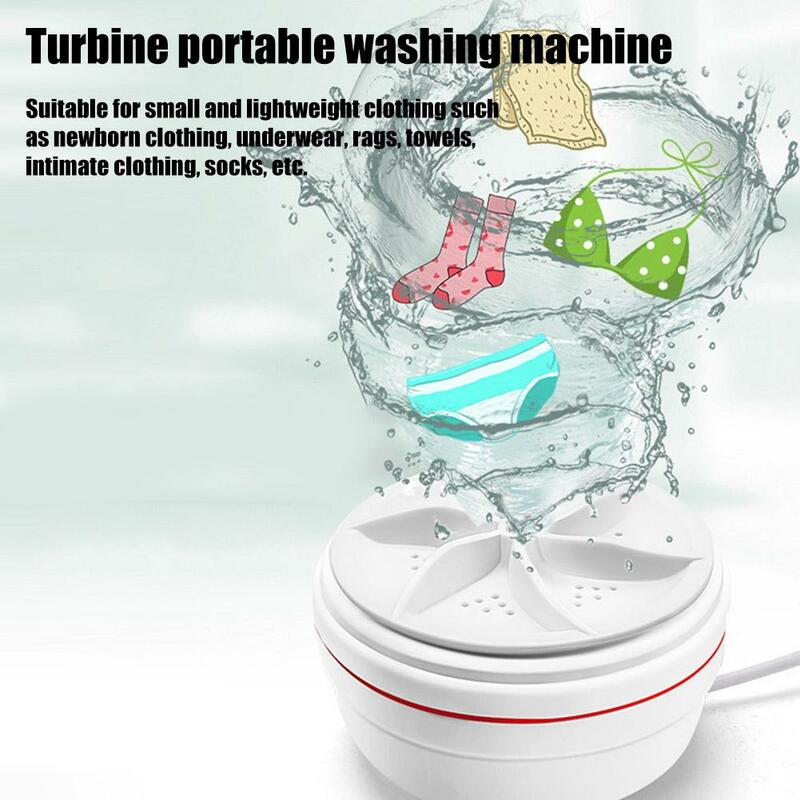 Mini Ultrasonic Washing Machine Turbo Washing Machine Portable USB Powered Clothes Underwear Socks Dirt Washer for Travel Home