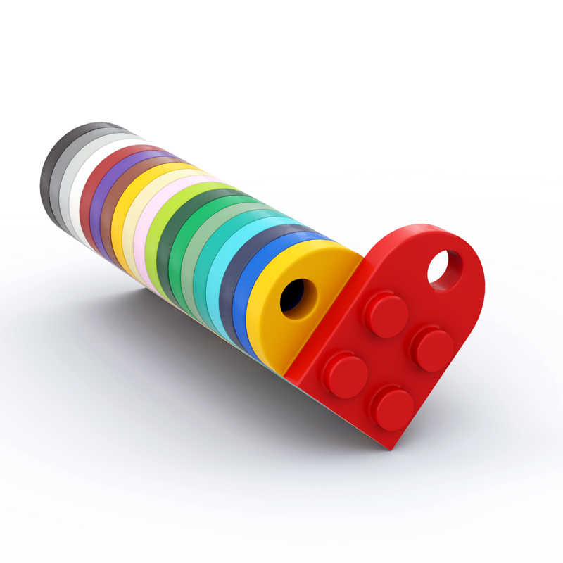 Rainbow Pig MOC Blocos de Construção Peças, Placa Especial, 3x2 Com Buraco Tijolos Compatíveis, DIY Chaveiro do Coração, Brinquedo de Partículas, 3176, 1 Pc