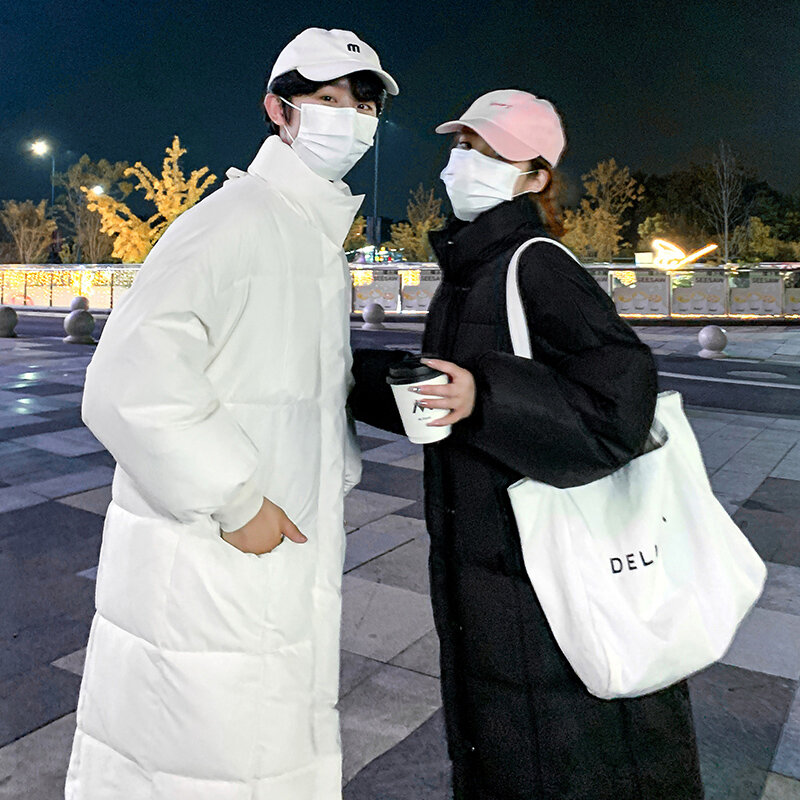 Harajuku mittellange über dem Knie Baumwolle gepolsterte Kleidung Frauen Winter neue koreanische Version der Mode lose dicke Brot Kleidung