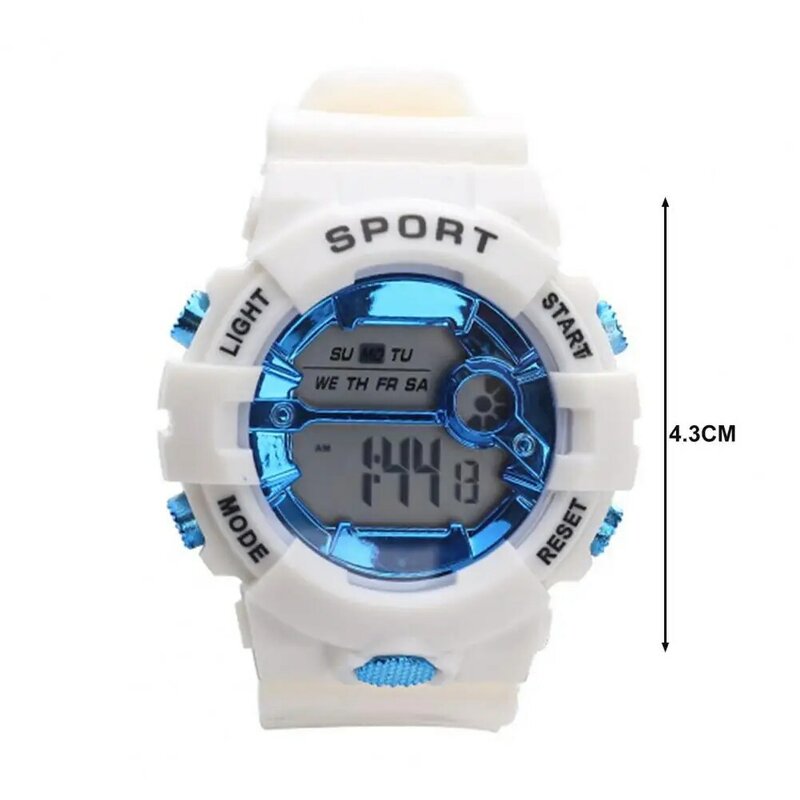 Mens Watch LED Electronic Watch Luminous Silicone Strap Round Men Boys Casual Sports Digital Wristwatch Birthday Gift