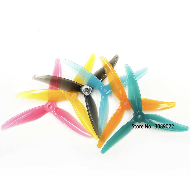 24pcs/12 pairs Gemfan 51466 V2 5inch 3 Blade/Tri-Blade Propeller Props FPV Brushless motor For FPV Racing Drone 6 Colors Yellow