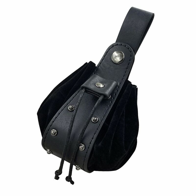 ヴィンテージスタイルのポータブルウエストバッグ,ドローストリング付き,中世のコインポケット,ハンギングベルト,高品質