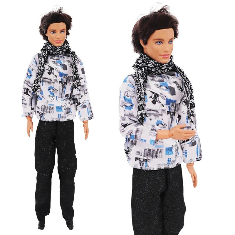 Handmade Ken Doll Roupas T-shirt + Calças Para Barbie Vestido Acessórios Moda Daily Clothing Brinquedos Para Gils Presente de aniversário