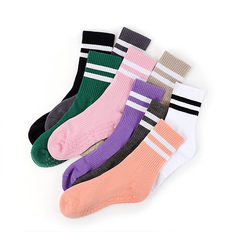 New Women'S Parallel Bars Thickened Yoga Socks Stockings Student Stockings Sports Terry Long Tube Non-Slip Socks