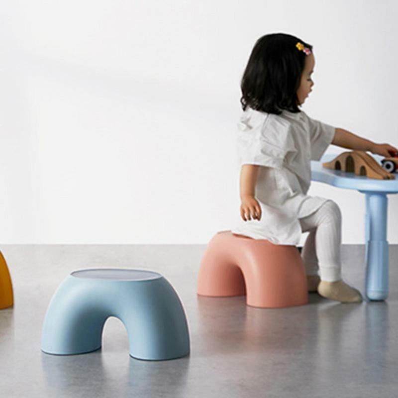 Kids Stool Chair Comfortable Kids Furniture School Rainbow Design Small Stools For Living Room Bedroom Study Kitchen Bathroom