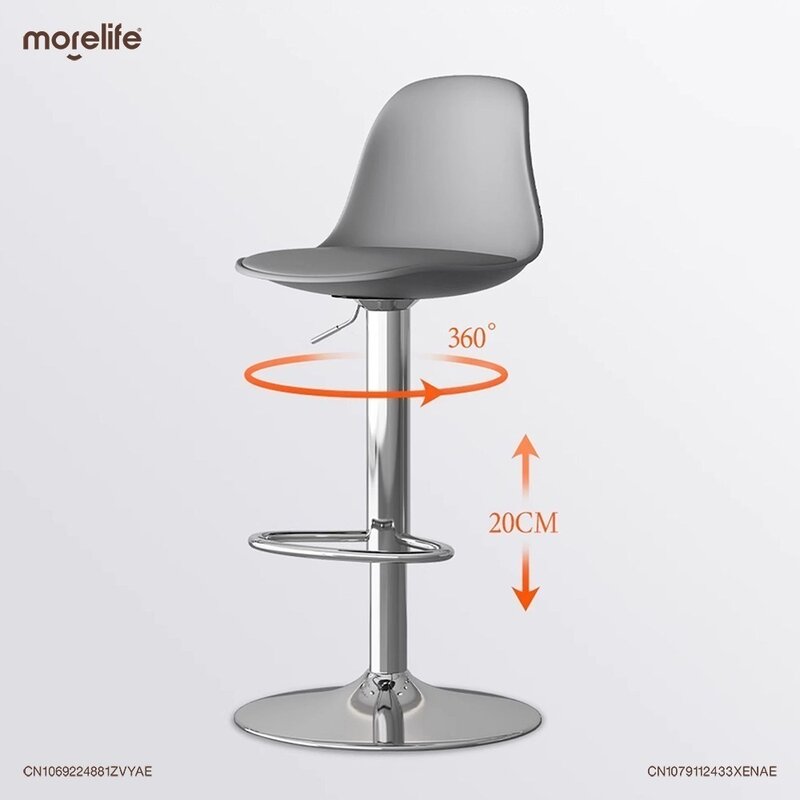 Estilo nórdico cadeiras giratórias de 360 graus, altura ajustável, altura 60-80cm, fezes de pernas altas, móveis nórdicos