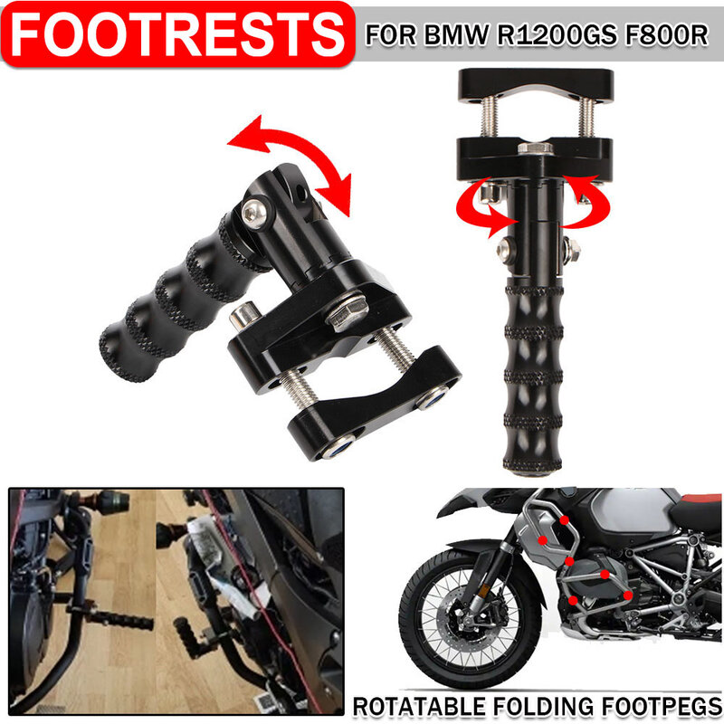 Repose-pieds avant rotatifs pour moto, repose-pieds pliants pour BMW Runder GS ADV R1250GS LC F800R/S Runder R GSA S1000Poly, 22-28mm