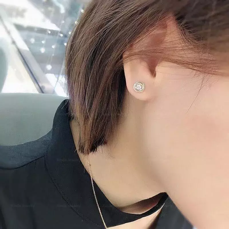 Boucles d'oreilles en argent regardé S925 avec diamant unique pour femme, collier design minimaliste, bijoux de fête, marque de luxe, mode