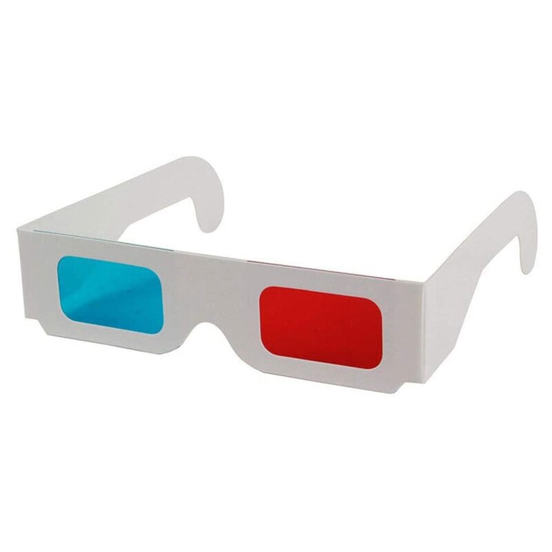 แว่นตา3D, 10คู่สีแดงและสีฟ้ากระดาษเลนส์สเตอริโอสำหรับภาพยนตร์ชุด anaglyph กระดาษ3D แว่นตา