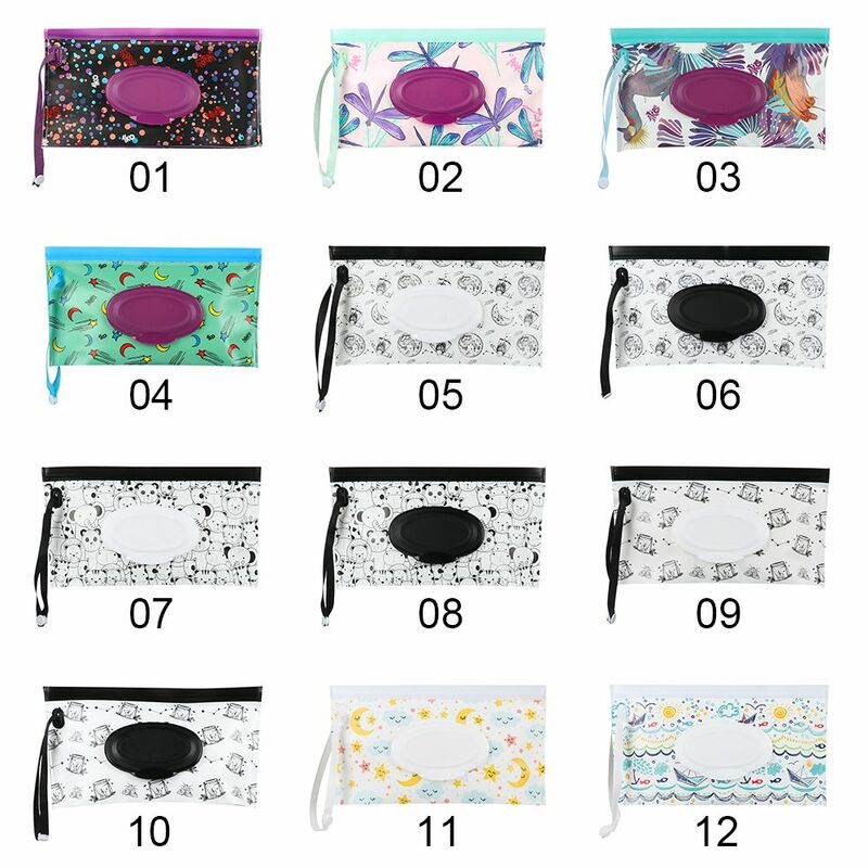 Qualidade moda útil snap-strap produto do bebê portátil flip capa caixa de tecido toalhetes molhados saco bolsa de cosméticos carrinho de criança acessórios
