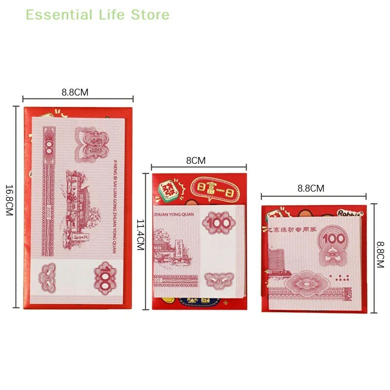 6PCS 2024 New Year Packet Red Envelope Dragon Pattern Luck Money Bag Money Bags DIY Packing Best Wishes Money Pocket