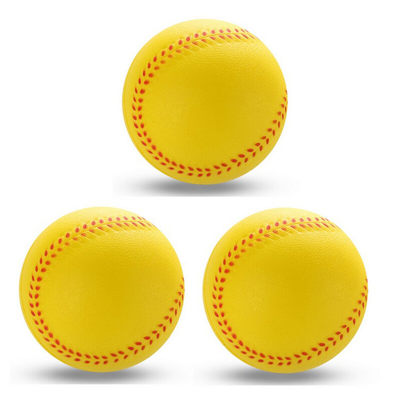 Pelota Base para practicar deportes al aire libre, esponja suave de 6cm/2,4 pulgadas, color blanco/amarillo, 1 unidad