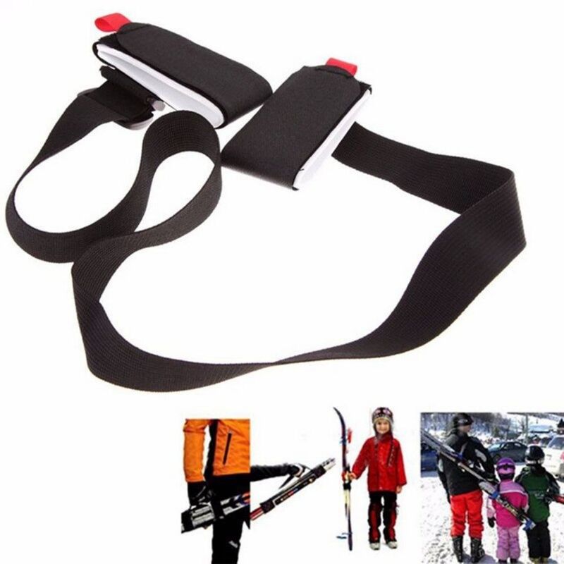 Esqui carry correias de esqui portátil ajustável alças de ombro dupla placa fixa tiras ajustáveis