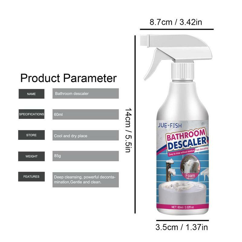 Bathroom Descaler Cleaner 60ml Hard Water Stain Remover Household Cleaning For Use On Toilet Bath Shower Sink Glass Ceramic