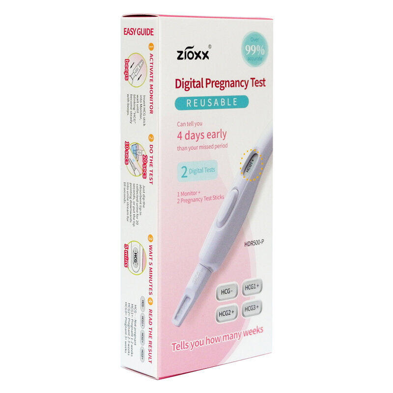 Zioxx Digital Early Result Pregnancy Test Kit with Smart Weeks Indicator 99% Accuracy HCG Testing Kits Women Urine Measuring