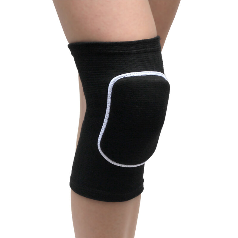 Bantalan Lutut Kompresi Olahraga Modis Elastis, Pelindung Lutut Spons Tebal Pelindung Lutut untuk Latihan Menari