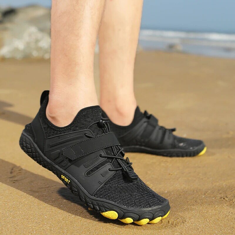 Sepatu pantai air renang uniseks, sepatu rendam luar ruangan sepatu pantai olahraga kebugaran Yoga sepatu air elastis cepat kering musim panas untuk pria dan wanita