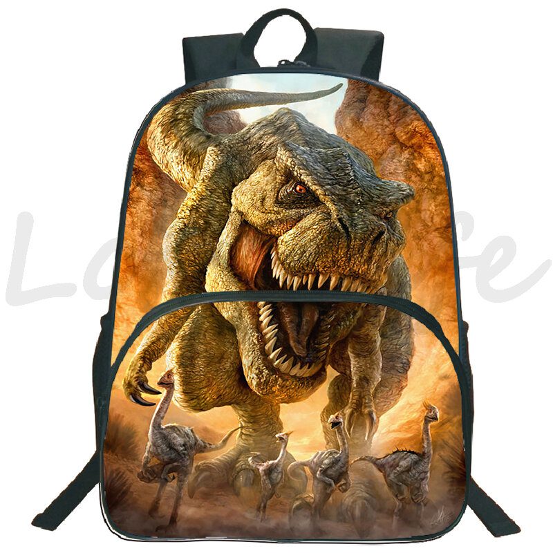 Mochila de dinossauro animal para meninos e meninas, mochila escolar, bolsa de ombro infantil, mochila infantil, mochila, 16"