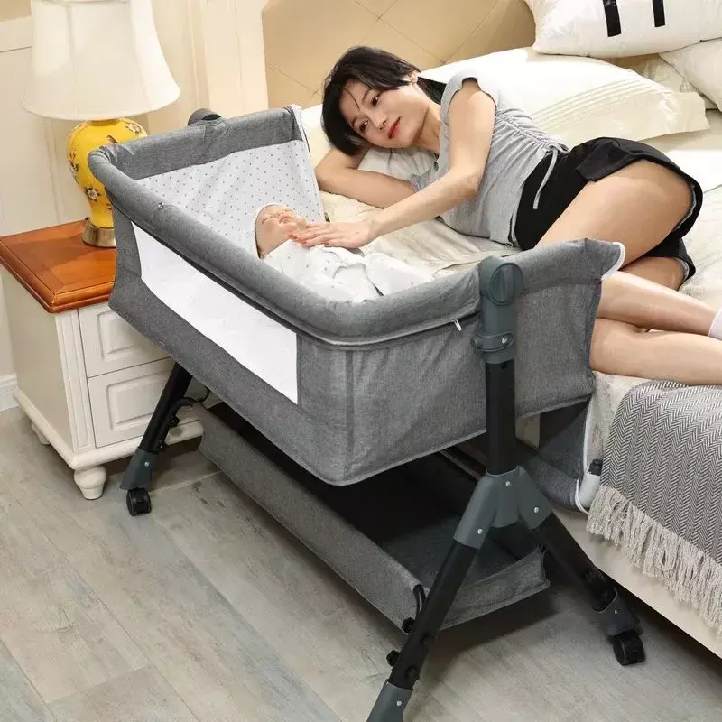 다기능 아기 침대, 휴대용 스플라이싱 침대, 다기능 접이식 요람 침대, 신생아 침대 옆 침대, 아기 침대