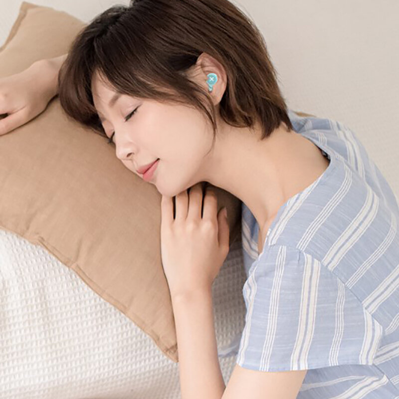 ปลั๊กอุดหูซิลิโคนลดเสียงรบกวน2ชิ้นหูฟังกันเสียงนุ่มกันเสียงปลั๊กอุดหูเด้งช้าช่วยในการนอนหลับ
