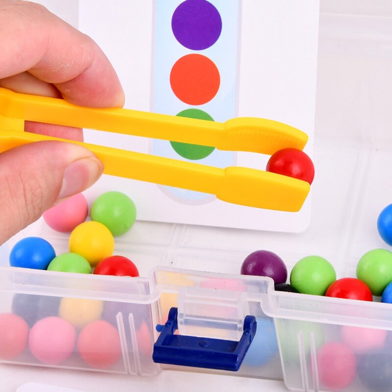 Klip manik-manik tabung uji mainan untuk anak-anak Logic konsentrasi halus Motor pelatihan permainan Montessori alat bantu mengajar mainan pendidikan