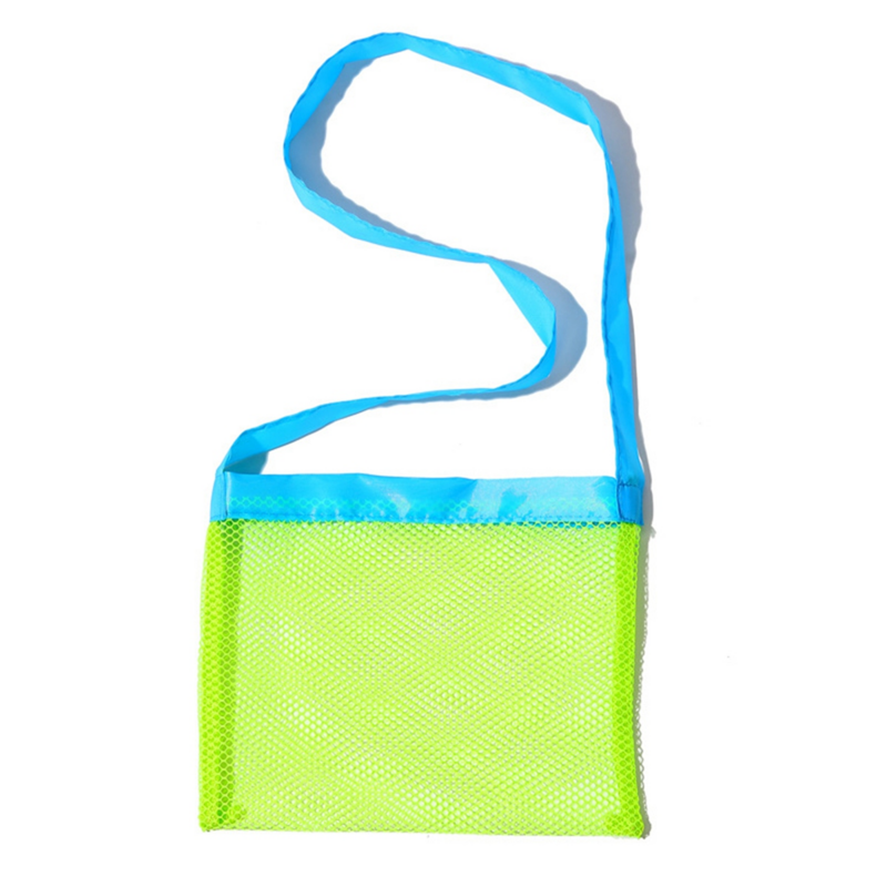 Mesh Beach Bag for Kids, Seashell Bags, Toy Storage, Swim Picnic Strap, 6 Pack