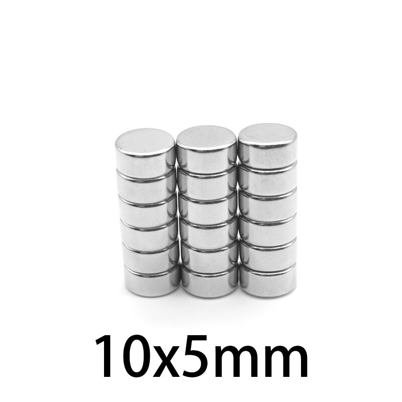 Aimant néodyme puissant disque 10mm x 5mm, 10/20/30/50/100/150 pièces, aimant de recherche rond 10x5mm, aimant Permanent 10x5mm