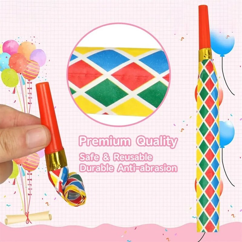 Colorido Whistles Toy para Crianças, Brinquedo Engraçado, Blowing Dragon, Blow Roll Toys, Baby Party Games, Presentes de aniversário para criança, 10Pcs