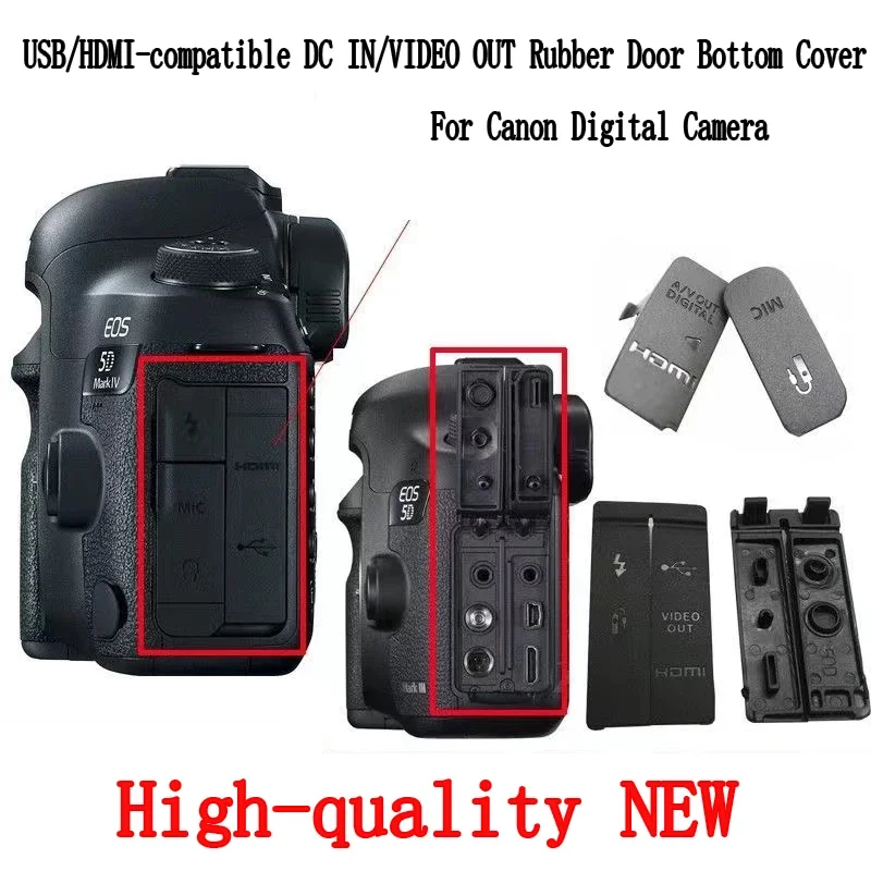 NEW USB/HDMI-compatible DC IN/VIDEO OUT Rubber Door Bottom Cover For Canon EOS 5D 400D 450D 500D 40D 50D 60D 70D 80D 750D 760D