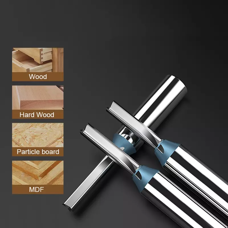 Tideway-broca de enrutador recto TCT de 3 cuchillas para madera, carburo sólido para carpintería, 3 flautas, corte de ranurado Almighty para madera dura MDF