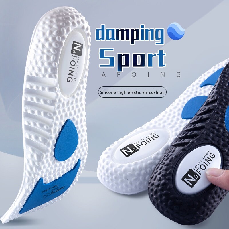 Plantillas deportivas de EVA para hombre y mujer, cojín ortopédico con absorción de impacto, transpirable, para zapatillas de correr, cuidado de los pies