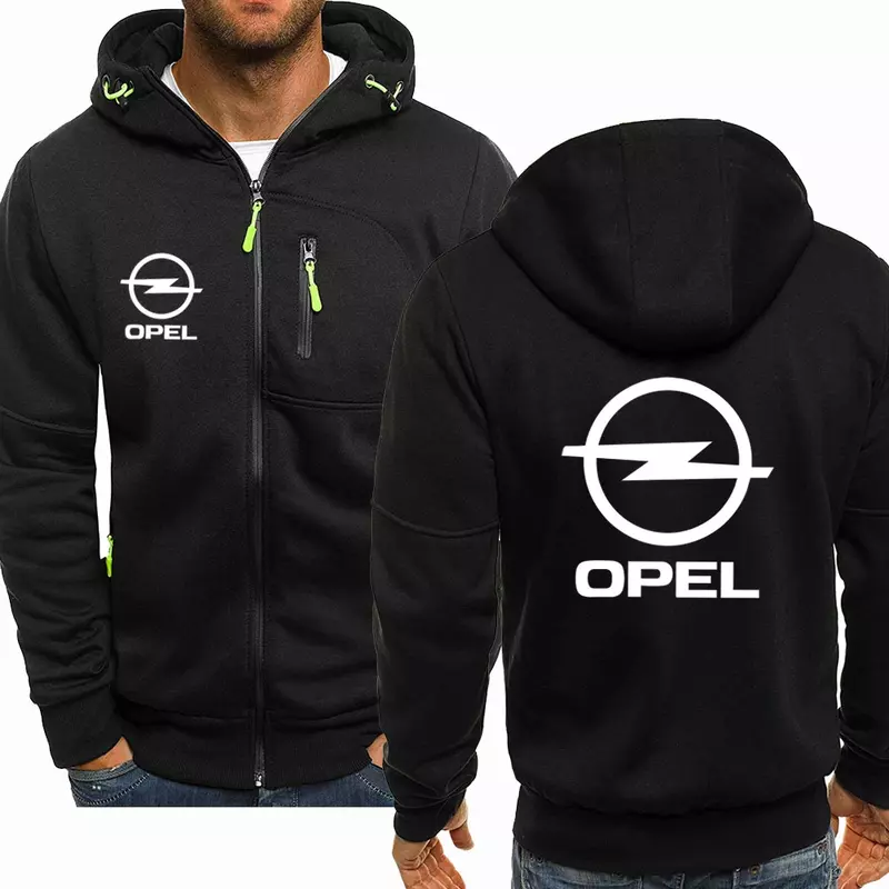 2023 New Spring Autumn Opel Hoodied Men's Fashion Long Sleeve Zipper Cotton Hip-Hop Harajuku Hoody Casual Jacket