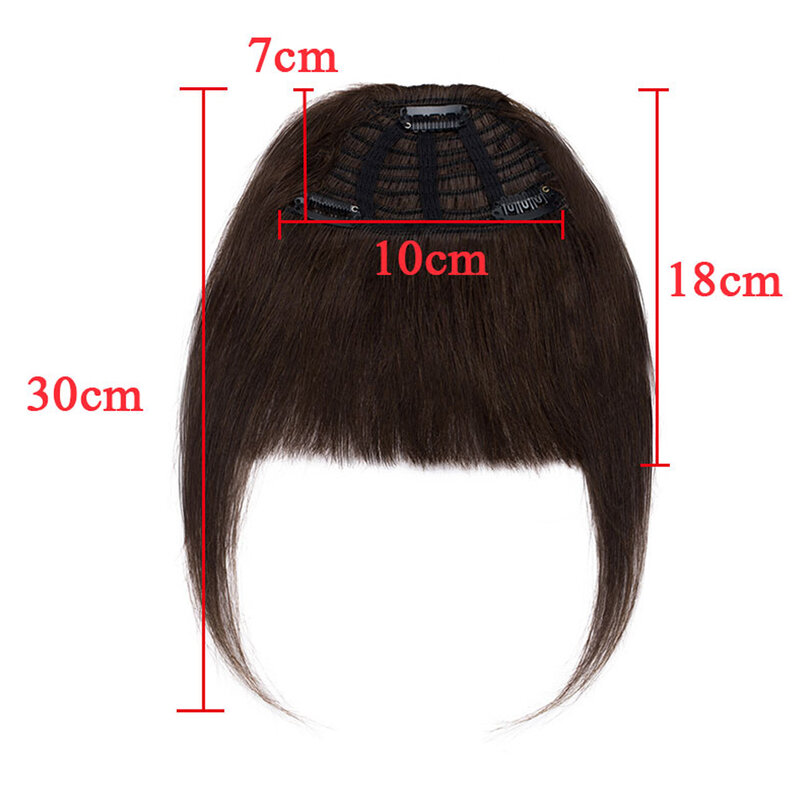 SEGO 클립인 앞머리 100% 인모 앞머리, 프린지, 두꺼운 무딘 컷, 템플로 실제 머리, 여성용 3 클립 헤어피스, 25g