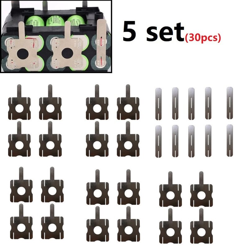 5 Set Spots Welding Nickel Plates 30 PCS Battery Plating Nickle Sheet For Makitas Nickel Plated Steel Strap Strip Sheets Battery