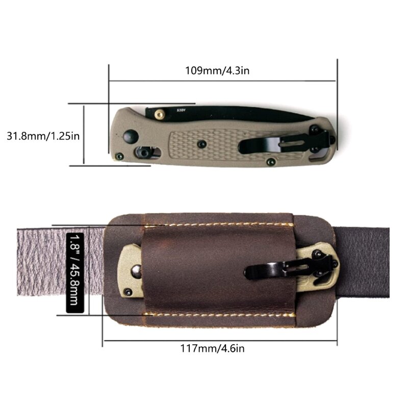 Ledermesserscheiden Lederscheide für Klappmesserträger Messer Taschenlampe Lederholster